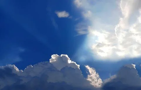 White clouds with blue sky in background, clouds in horizon blue sky Stock Photos