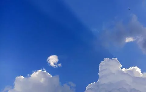 White clouds with blue sky in background, clouds in horizon blue sky Stock Photos
