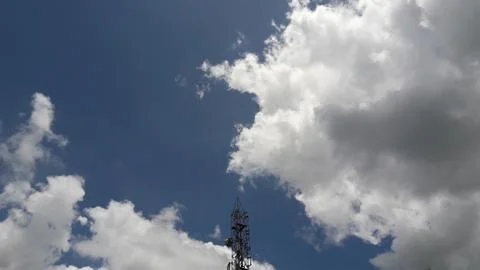 White clouds with blue sky background Stock Photos