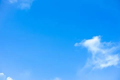 White clouds with blue sky Background On a bright day with copy space for tex Stock-Fotos
