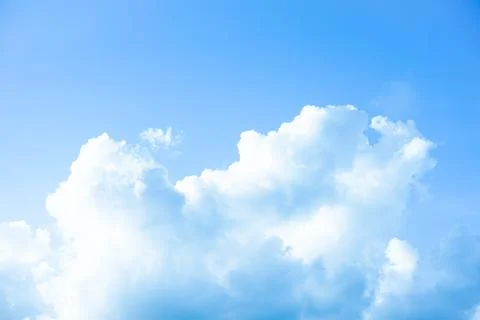 White clouds with blue sky Background On a bright day with copy space for tex Stock Photos