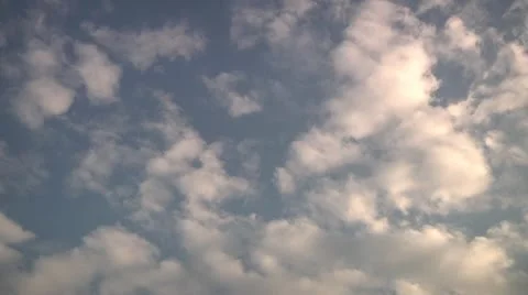 White Clouds on Blue Sky. Can be used for timelapse. Stock Footage 10733750