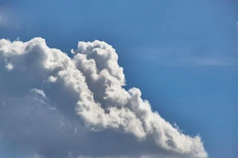 White clouds in the blue sky, close-up of clouds in the blue sky Stock Photos