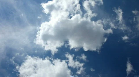 White Clouds on the blue sky Stock Footage 436872