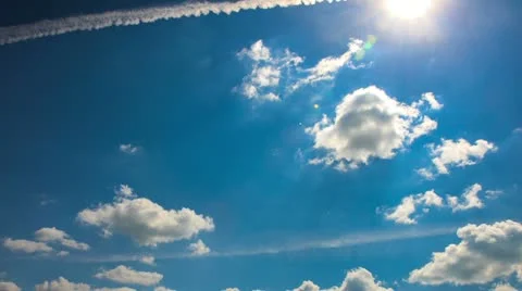 White Clouds on the Blue Sky Stock Footage 11344397