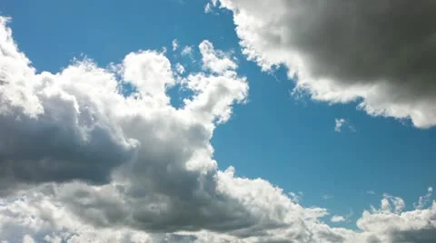 White Clouds on the Blue Sky Stock Footage 11426467
