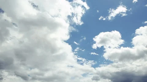 White Clouds In The Blue Sky Stock Footage 37282205