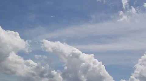 White Clouds In The Blue Sky Stock Footage 37289776