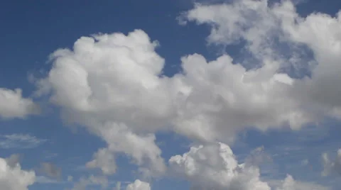 White Clouds In The Blue Sky Stock Footage 37295428