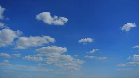 White clouds in blue sky Stock Footage 76118285