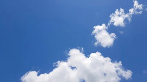 White Clouds In The Blue Sky Stock Footage 112050262