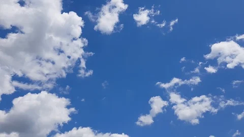 White Clouds In The Blue Sky Stock Footage 112050294