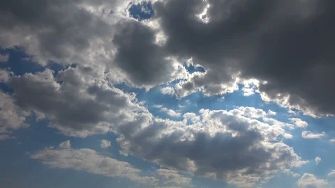 White Clouds in a Blue Sky Stock Footage 112632487