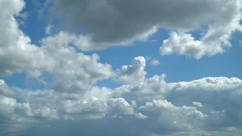 White clouds in the blue sky Stock Footage