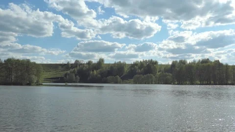 White clouds in a blue sky. Stock Footage 195455290