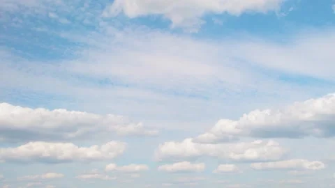 White clouds on blue sky Stock Footage 341317017