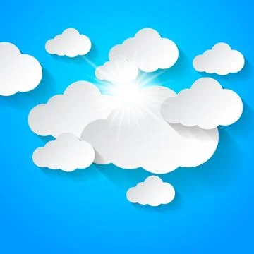 White clouds on blue sky Stock Illustration