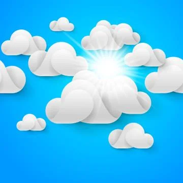 White clouds on blue sky Stock Illustration
