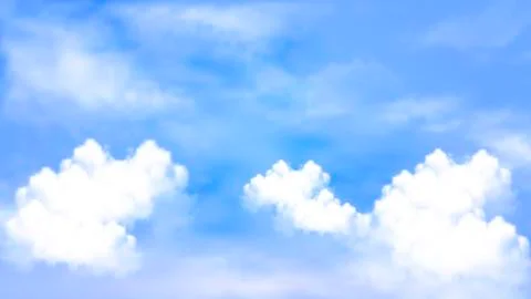 White clouds on the blue sky Stock Illustration