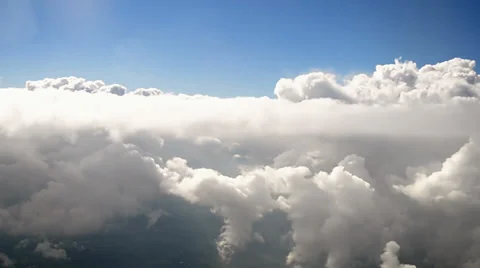 White clouds on blue sky, nature, environment, Video stock 35608386