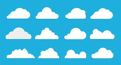 White clouds on blue sky with no shadow. Stock Illustration