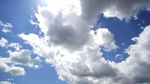 White Clouds, Blue Sky, panoraming Stock Footage