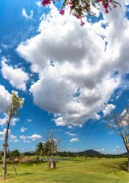 White clouds in blue sky Stock Photos