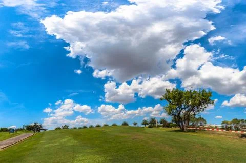 White clouds in blue sky Stock Photos