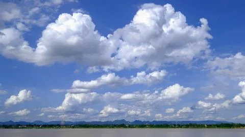 White clouds in the blue sky Stock Photos