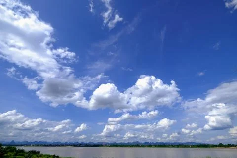 White clouds in the blue sky Stock Photos