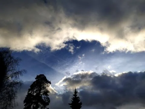 White clouds on the blue sky Stock Photos