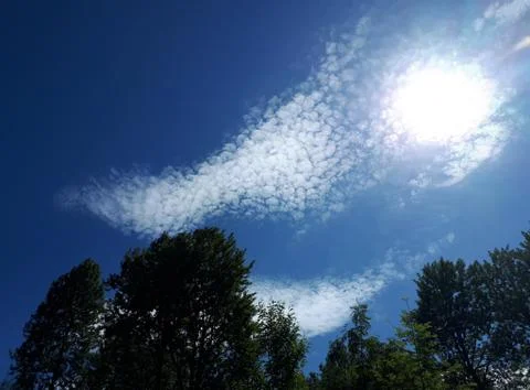 White clouds in the blue sky Stock Photos