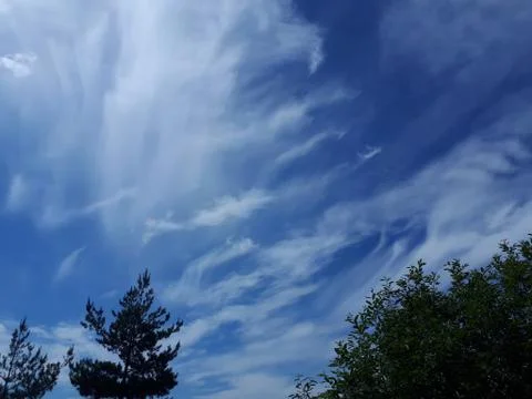 White clouds in the blue sky Stock Photos