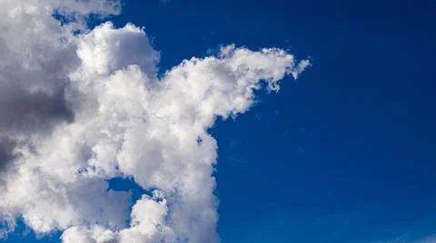 White clouds in a blue sky Foto stock