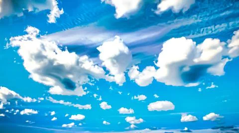 White Clouds Blue Sky Stockfoto's