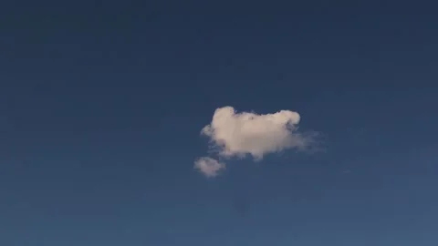 White clouds on the blue sky. Puffy fluffy white clouds in summer Video stock 154445897
