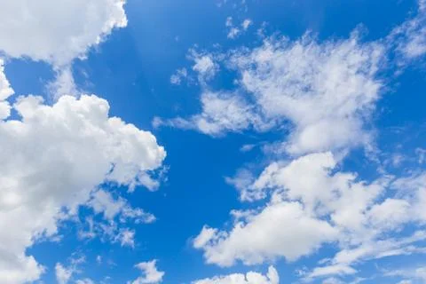 White clouds in the blue sky with space Stock Photos