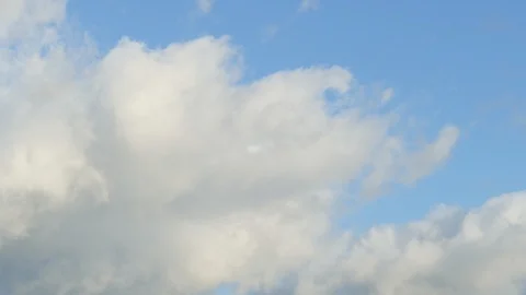 White clouds, blue sky, storm, wind, movement Stock Footage 121405612