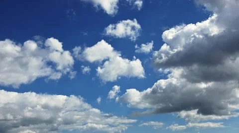 White clouds on blue sky. Time-lapse motion background 1080p Stock Footage 21983123