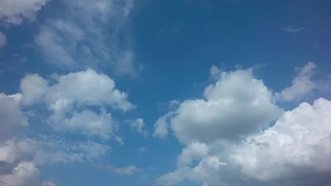 White Clouds Blue Sky Time Lapse Stock Footage 90173611
