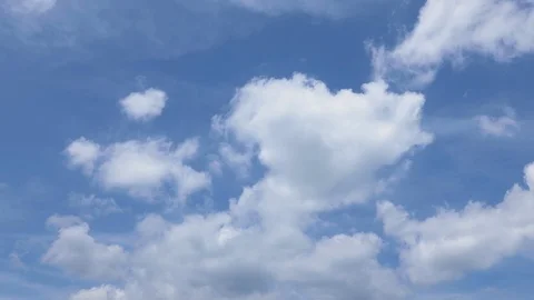 White Clouds in a Blue Sky (time lapse) Stock-Footage 113333963