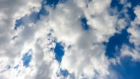 White clouds in blue sky Time Lapse, Time lapse of blue sky and white clouds Stock Footage 115233249