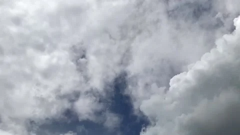 White clouds on blue sky in time lapse Stock Footage 154060222
