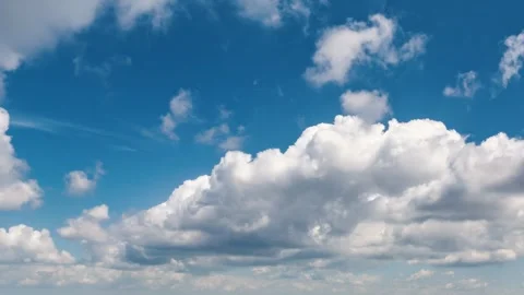 White Clouds in Blue Sky Time Lapse Background Stock Footage 312099036