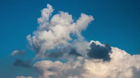 White clouds in the blue sky, timelaps Stock Footage 43203012