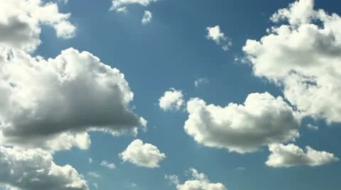 White clouds in blue sky (timelapse) Video stock 10895113
