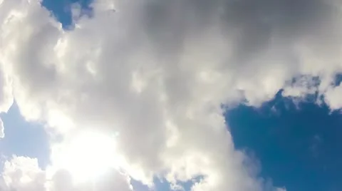 White Clouds on the Blue Sky, timelapse Stock Footage 11524958