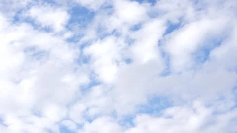 White clouds on blue sky, timelapse cloudscape Stock Footage 273076635