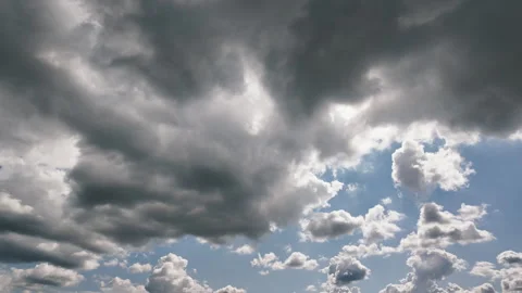 White clouds on clear blue sky timelapse, texture background 库存影片 281013802