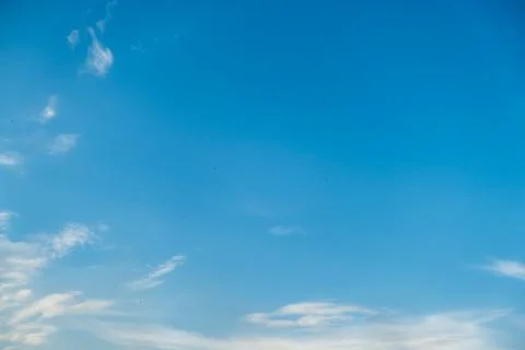 White clouds, clear soft sky, cloudscape . Sky in beautiful summer sunny day Stock Photos